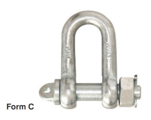 Schäkel mit Bolzen/Mutter/Splint, gerade